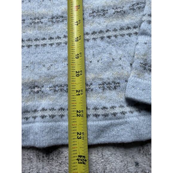 VTG Lauren Ralph Lauren Sweater M/L Fair Isle Snowflake Blue White Lambswool - Picture 6 of 8